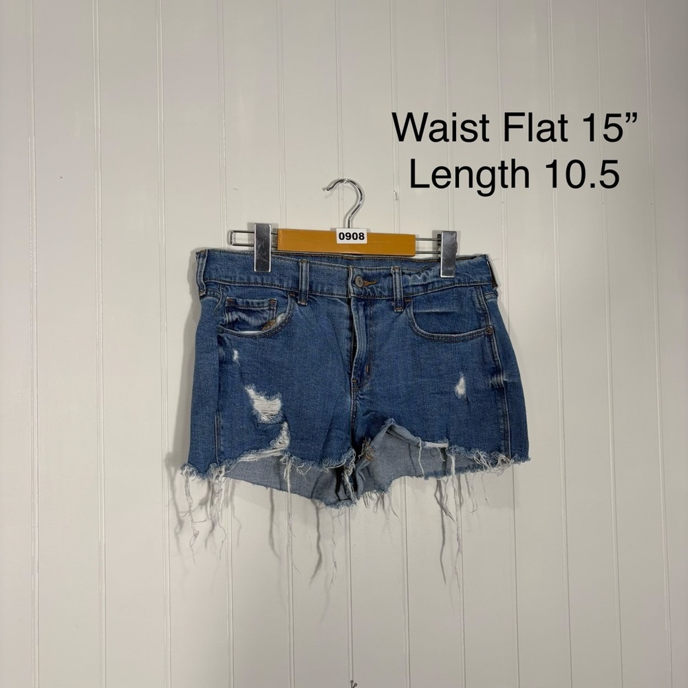 Distressed Denim Cutoff Shorts Mid Rise‎ Festival Grunge Casual 30”